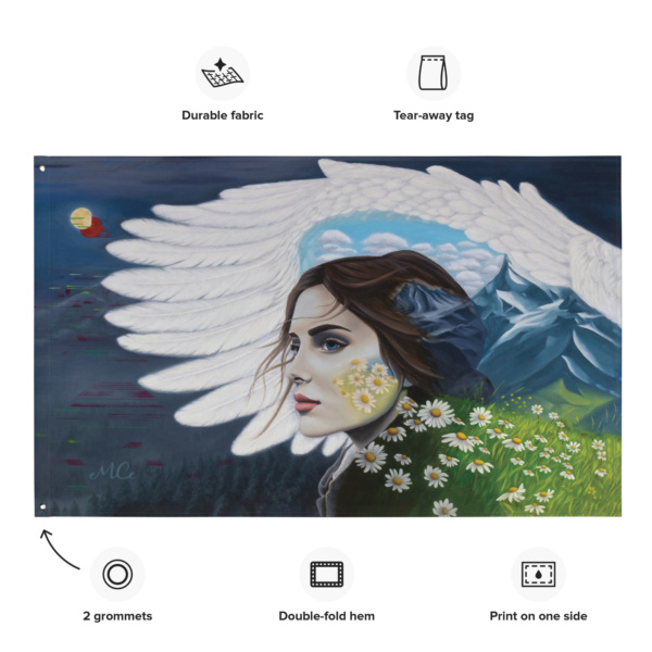 Under God's Wing Flag Print - Image 2