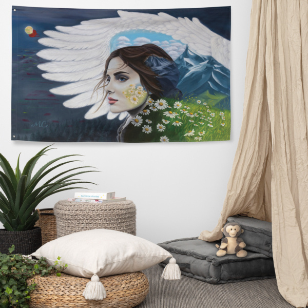 Under God's Wing Flag Print - Image 4
