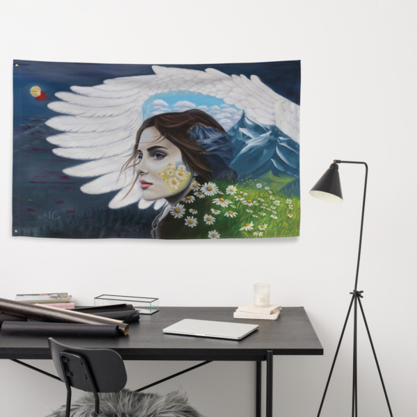 Under God's Wing Flag Print - Image 5